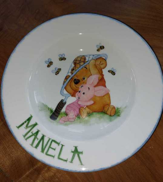 Kinderteller Porzellan Handbemalt
