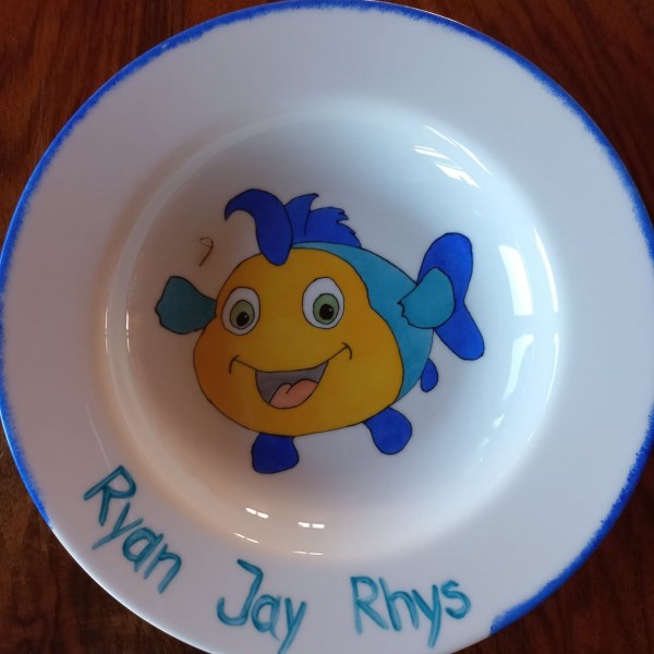 Kinderteller Porzellan Handbemalt