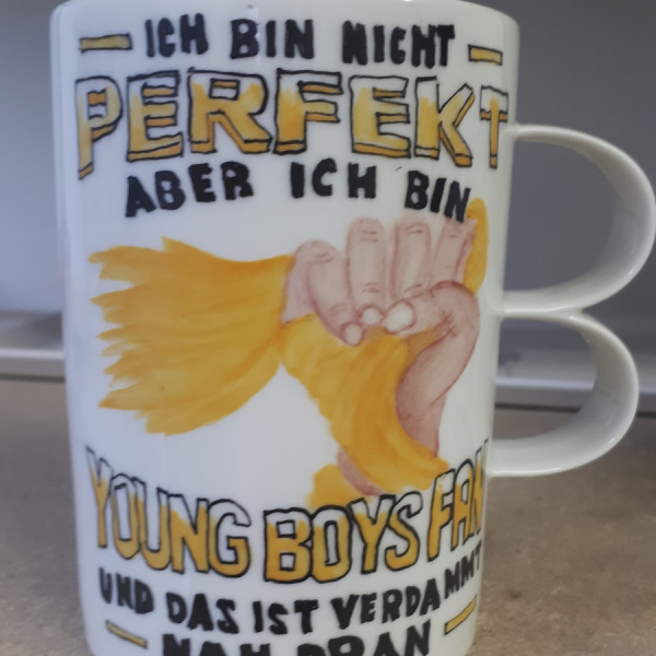 Tasse aus Porzellan handbemalt - Bern 28